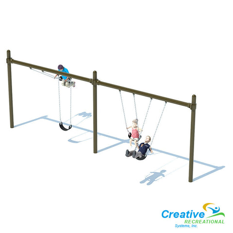 5” SINGLE POST SWING FRAME (8') - 2 BAY