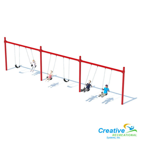 5” SINGLE POST SWING FRAME (8') - 3 BAY